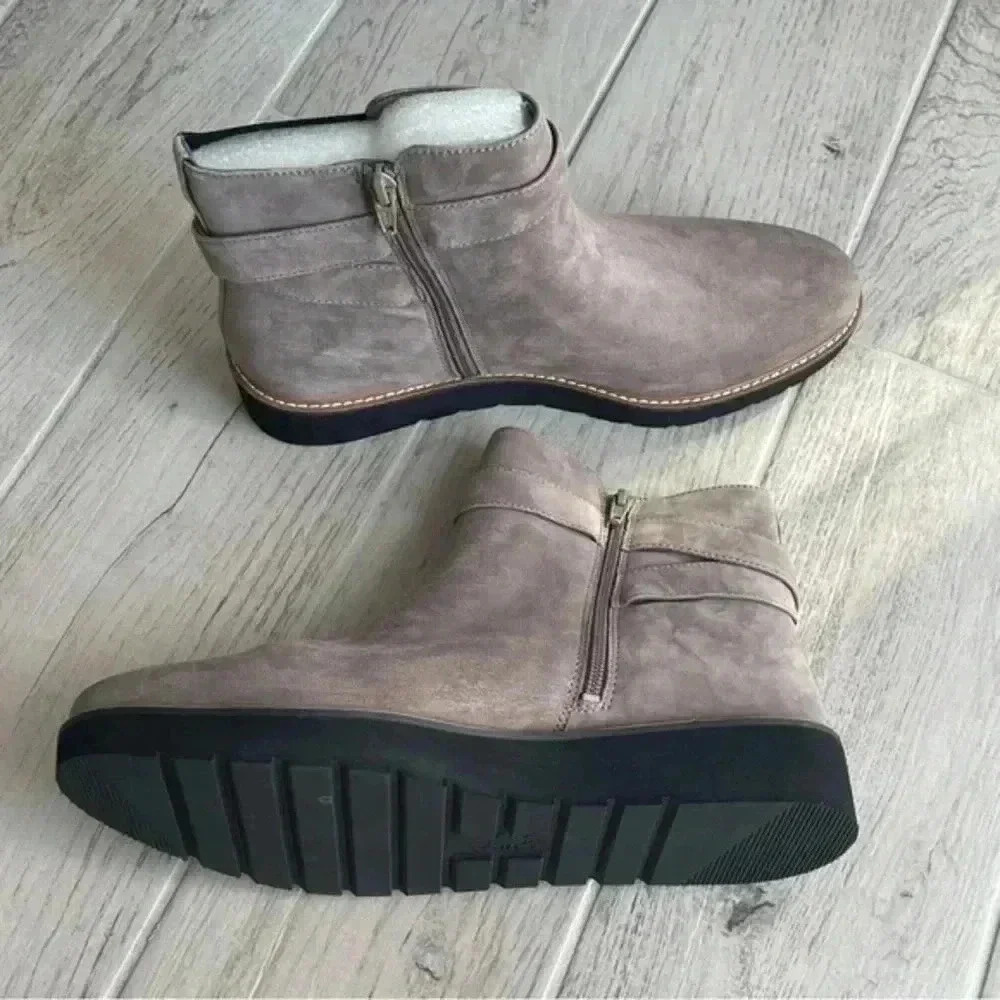 Naturalizer Flatform Leather Ankle Boots - Aster - Picture 8 of 11